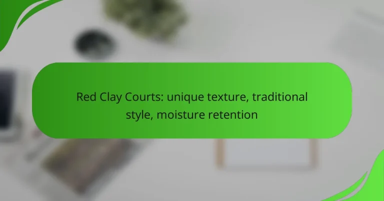 Red Clay Courts: unique texture, traditional style, moisture retention