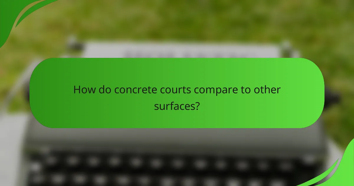 How do concrete courts compare to other surfaces?