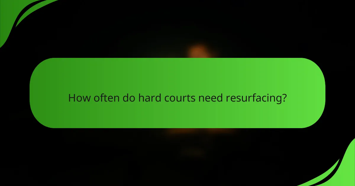 How often do hard courts need resurfacing?